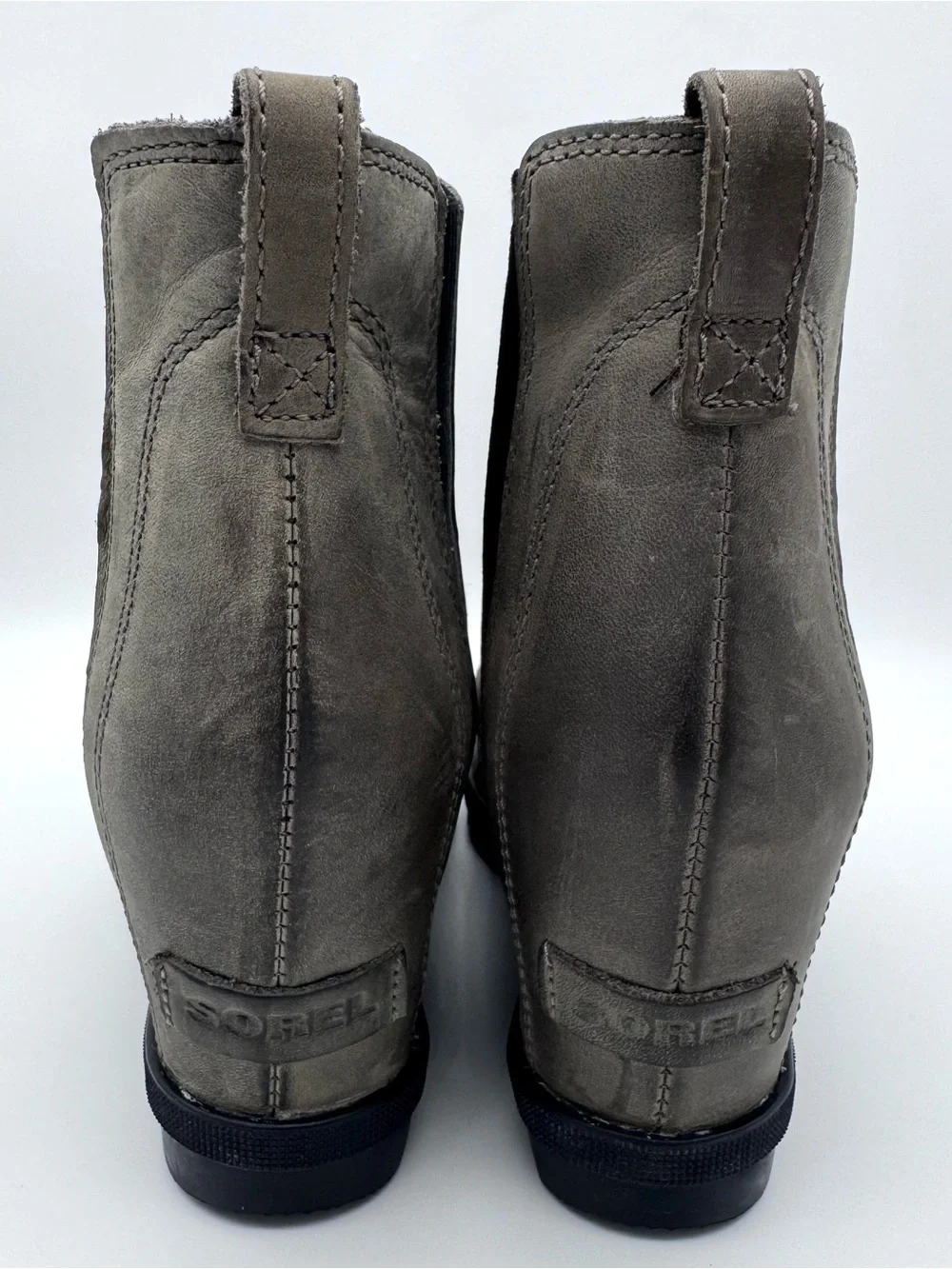 Sorel Joan of Arctic Wedge II Chelsea Boots Quarry Waterproof Women's Size 8.5